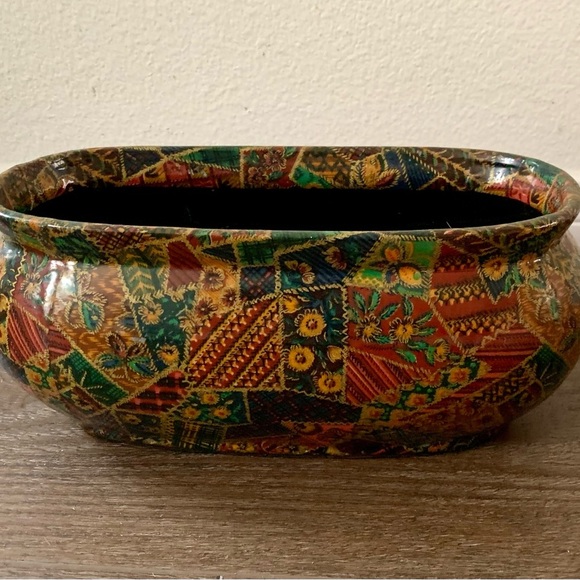 Decoupaged Patchwork Planter - Picture 1 of 10